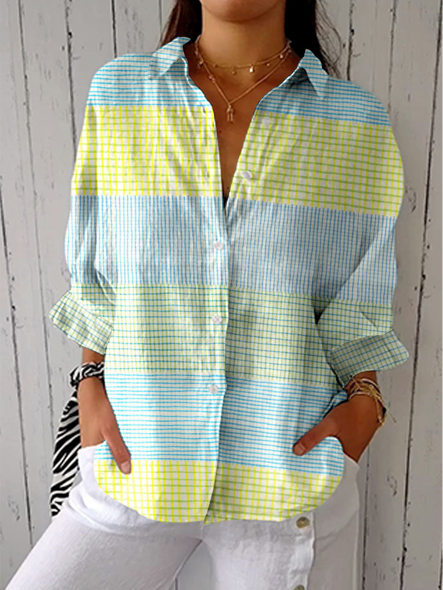 Arely™ Soft Pastel Checkered Blouse