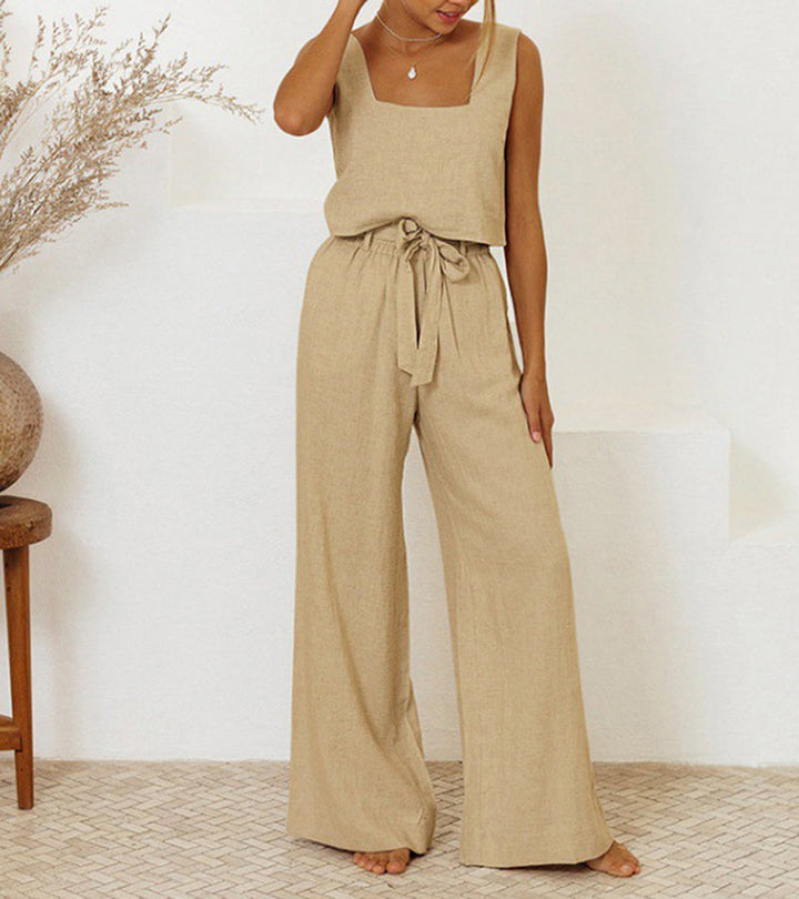 Wiola™  Minimalist Top And Wide-Leg Pants Set