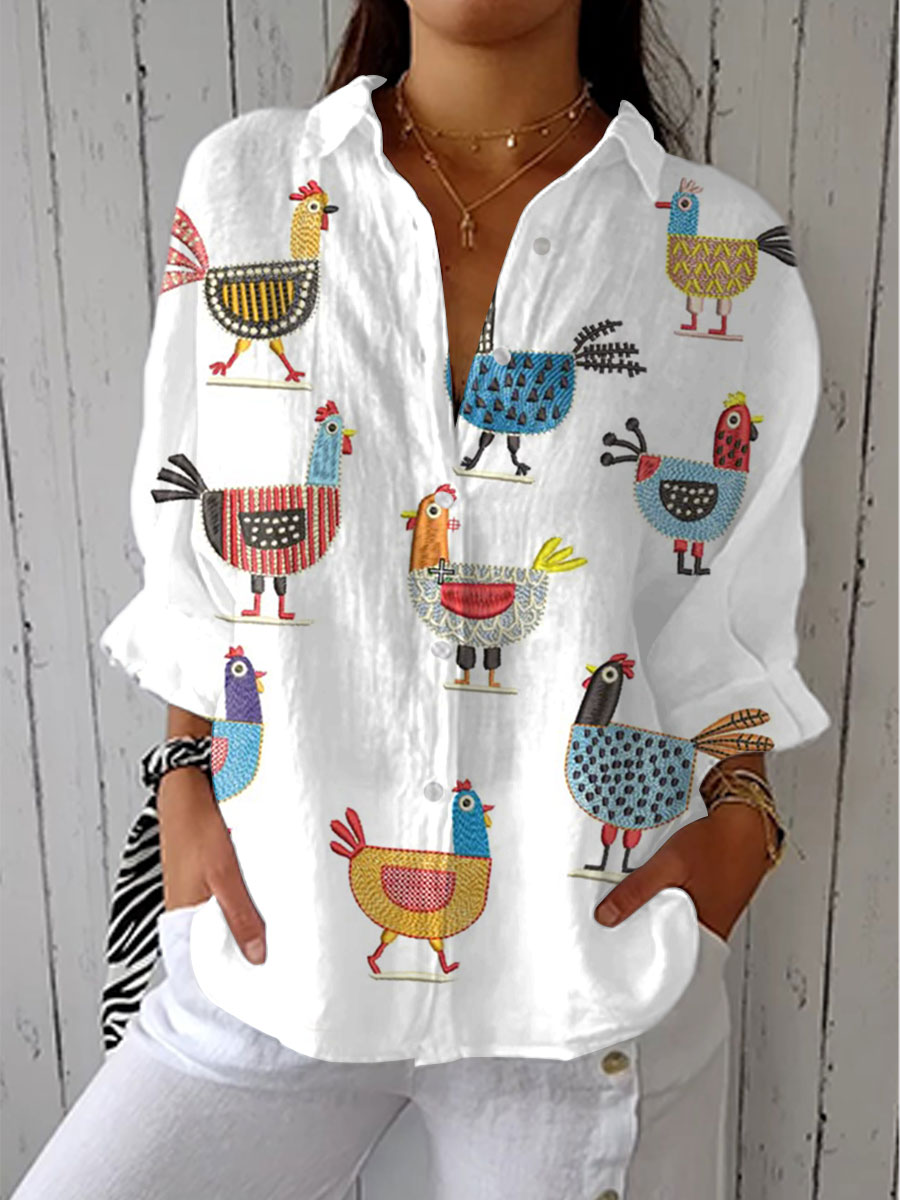 Lilia™ Fun-Filled Hen Blouse