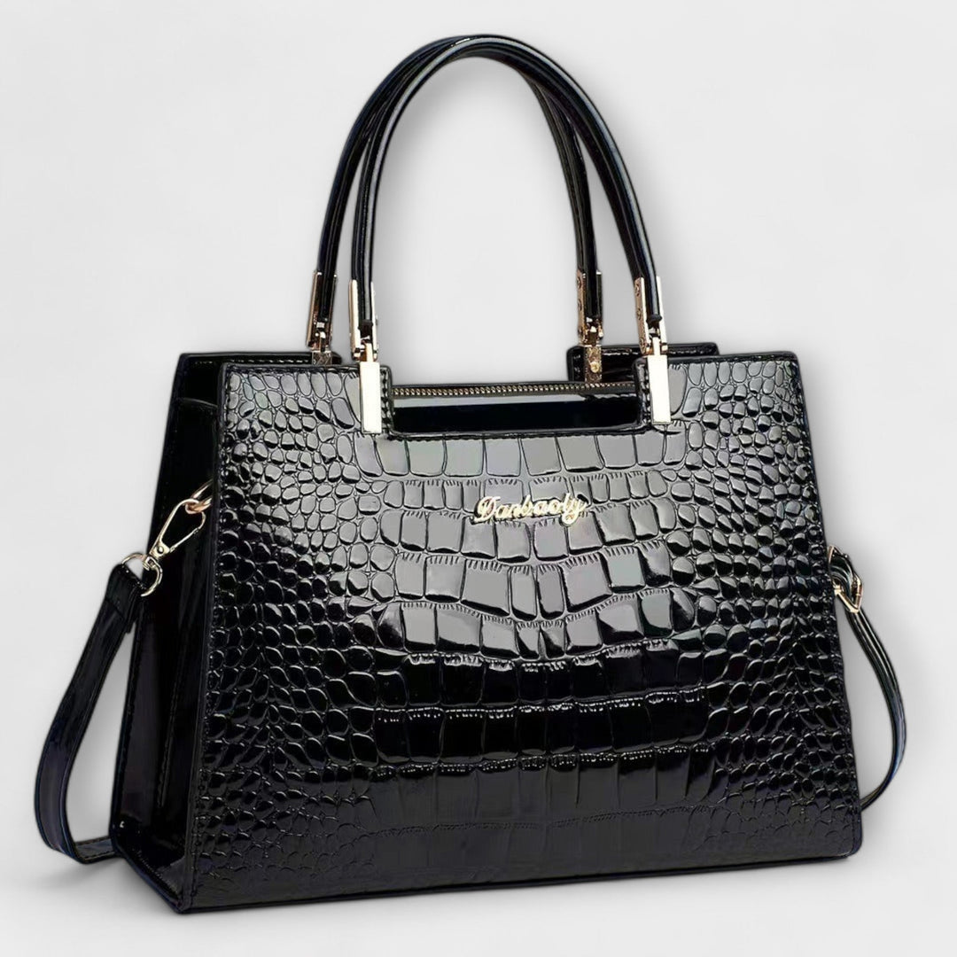 Brielle™ Glossy Crocodile Patterned Handbag
