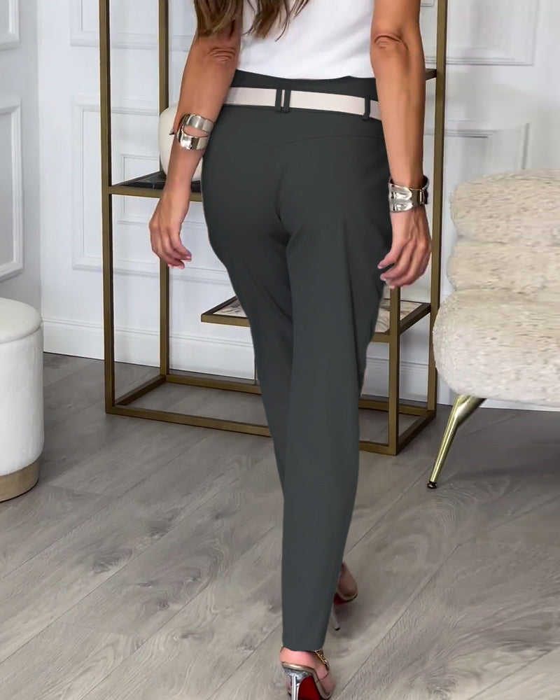 Katerina™  Patchwork Pants with Belt