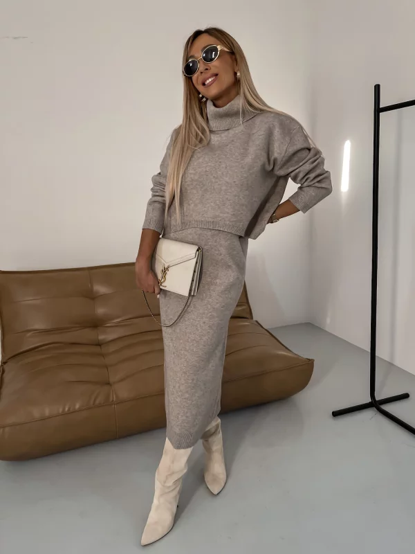 Karin™  Knit Midi Dress & Turtleneck Sweater
