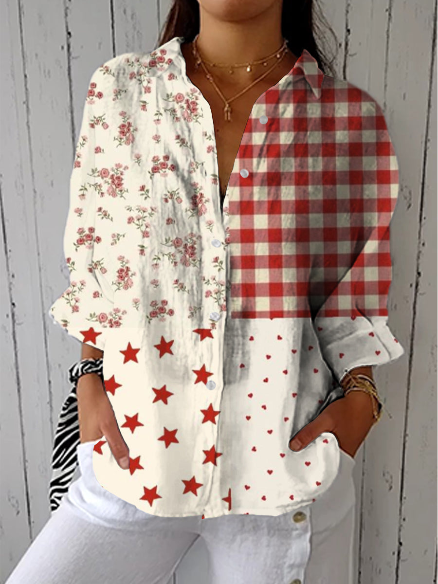 Laylani™ Rustic Patchwork Blouse