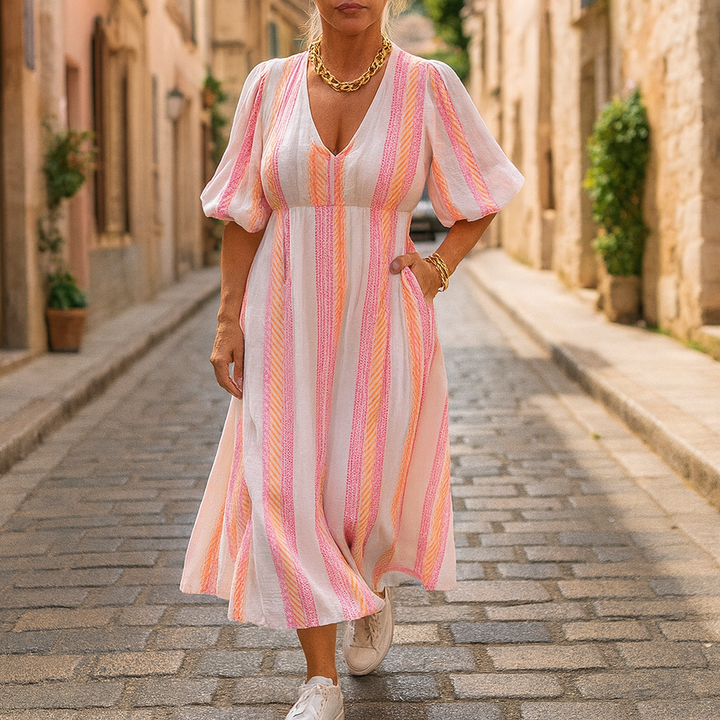 Zahra™ V-Neck Maxi Dress