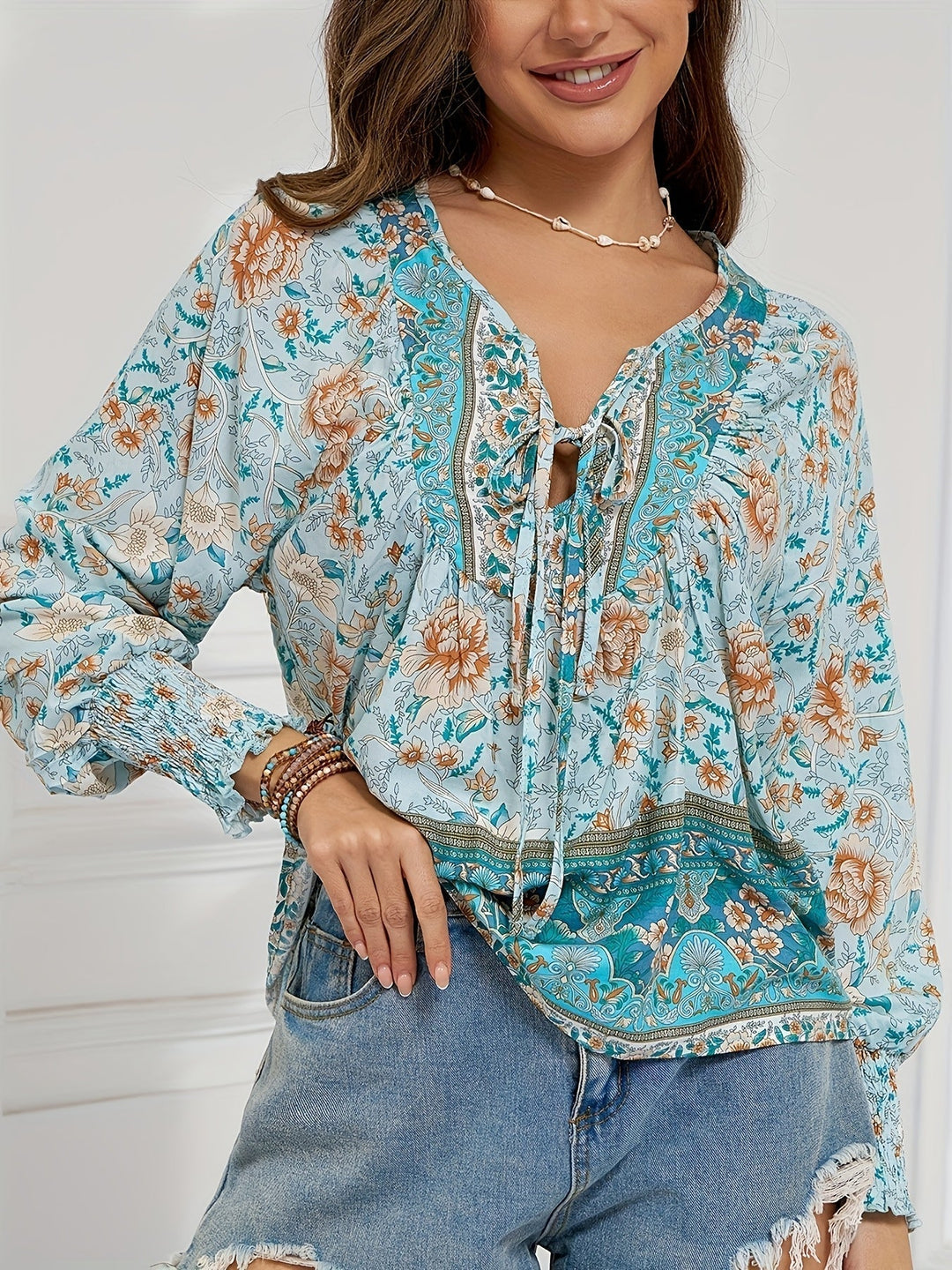 Jovie™ Vintage Floral Peasant Top