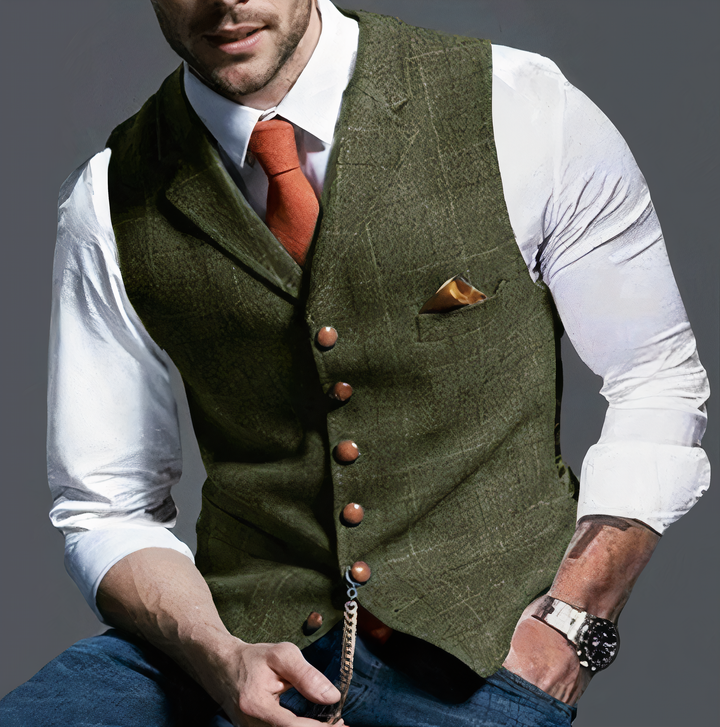 Alex™ Elegant light plaid vest