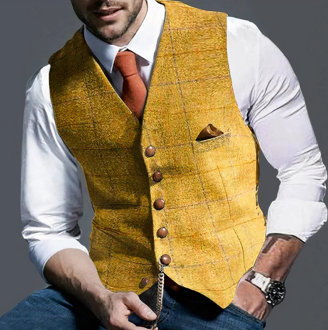 Alex™ Stylish Light Plaid Vest