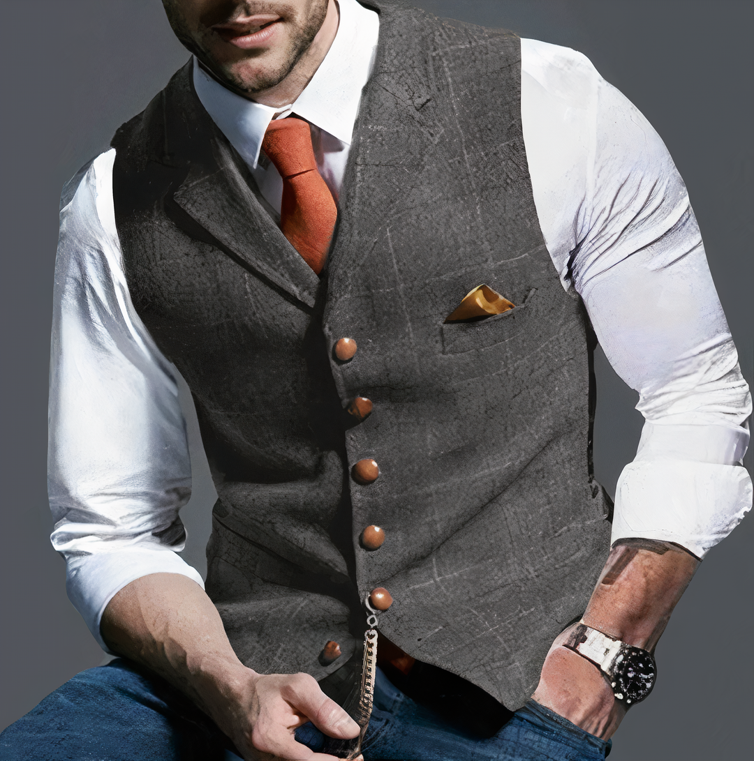 Alex™ Stylish Light Plaid Vest