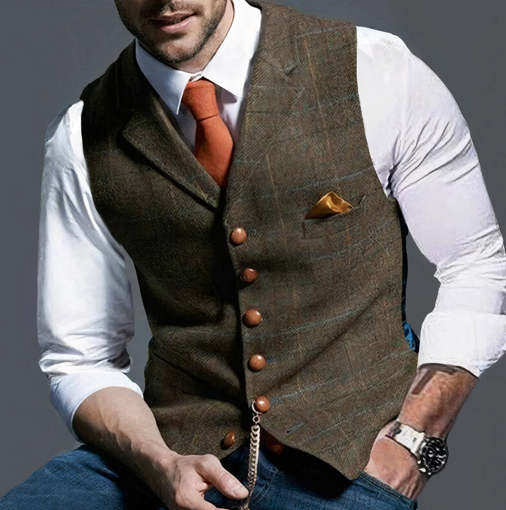 Alex™ Stylish Light Plaid Vest