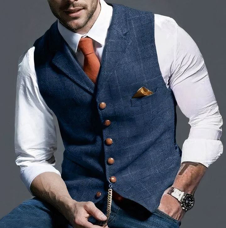 Alex™ Stylish Light Plaid Vest