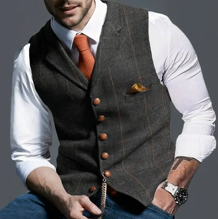 Alex™ Stylish Light Plaid Vest