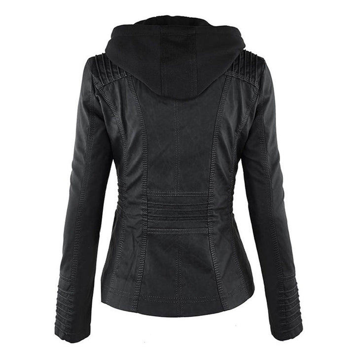 Olive™ Waterproof Women's Leather Jacket with Hood