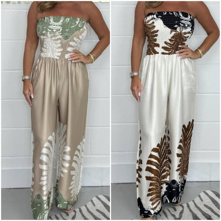 Mila™ Strapless Summer Print Jumpsuit