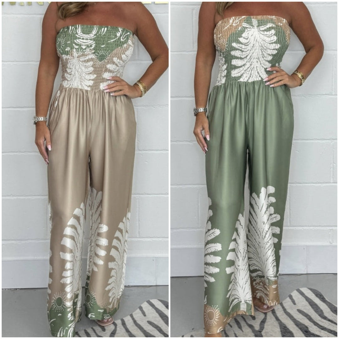 Mila™ Strapless Summer Print Jumpsuit
