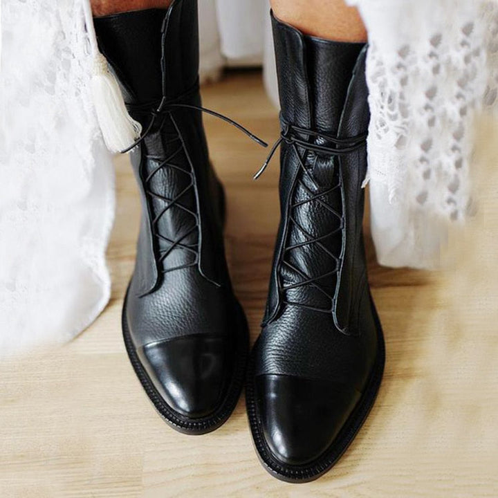 Sofia Vintage Look Heel Boots
