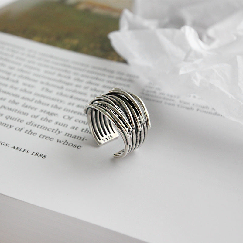 Athena™ Silver Adjustable Layered Ring