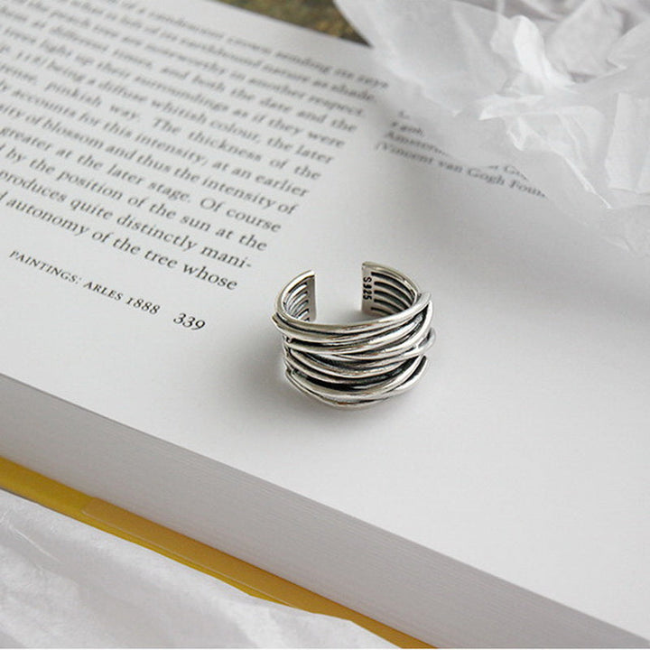 Athena™ Silver Adjustable Layered Ring