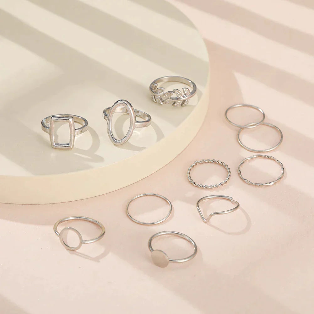 Rosemary™ Pack of 11 Vintage Silver Rings