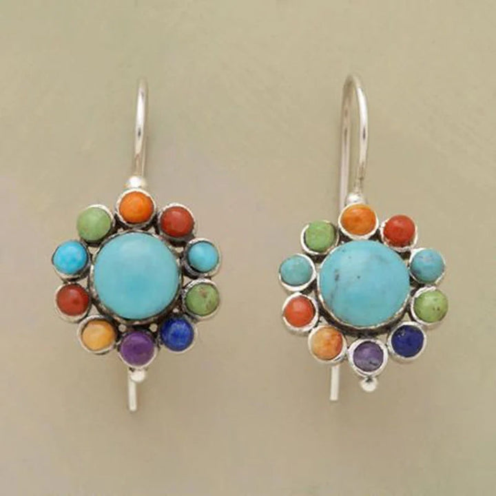 Adriana™ Multicoloured Turquoise Round Earrings