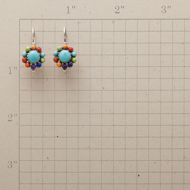 Adriana™ Multicoloured Turquoise Round Earrings