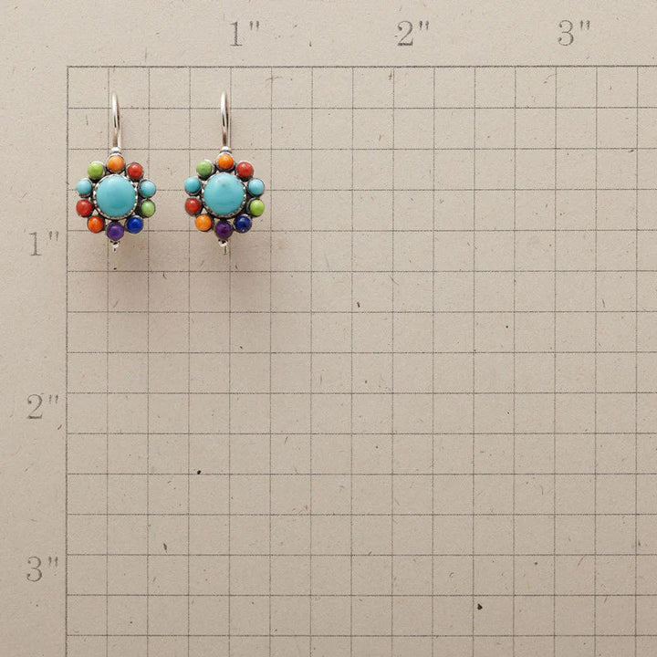 Adriana™ Multicoloured Turquoise Round Earrings