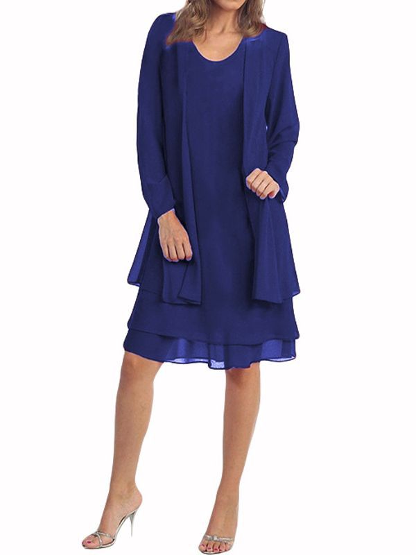 Vienna™ Plus-Size Chiffon Spliced Two-Piece Dress