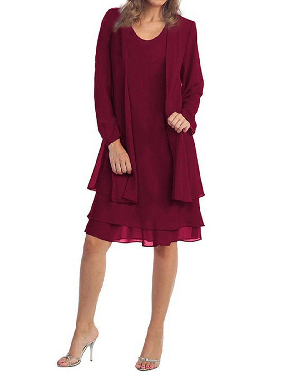 Vienna™ Plus-Size Chiffon Spliced Two-Piece Dress