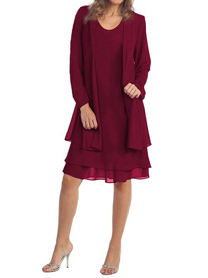 Vienna™ Plus-Size Chiffon Spliced Two-Piece Dress