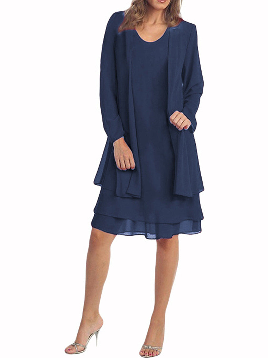 Vienna™ Plus-Size Chiffon Spliced Two-Piece Dress