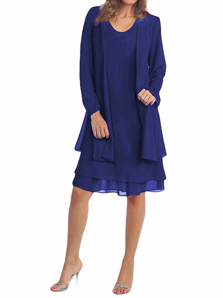 Vienna™ Plus-Size Chiffon Spliced Two-Piece Dress
