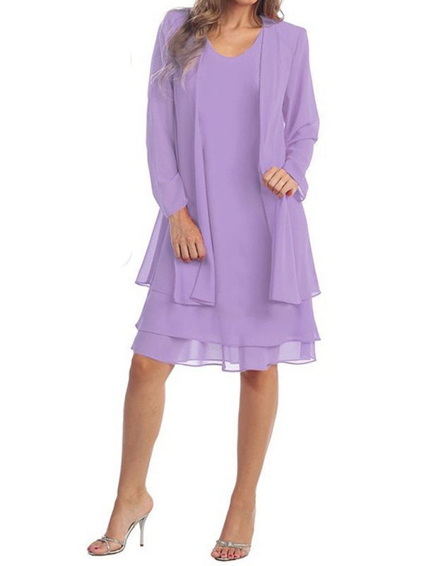 Vienna™ Plus-Size Chiffon Spliced Two-Piece Dress