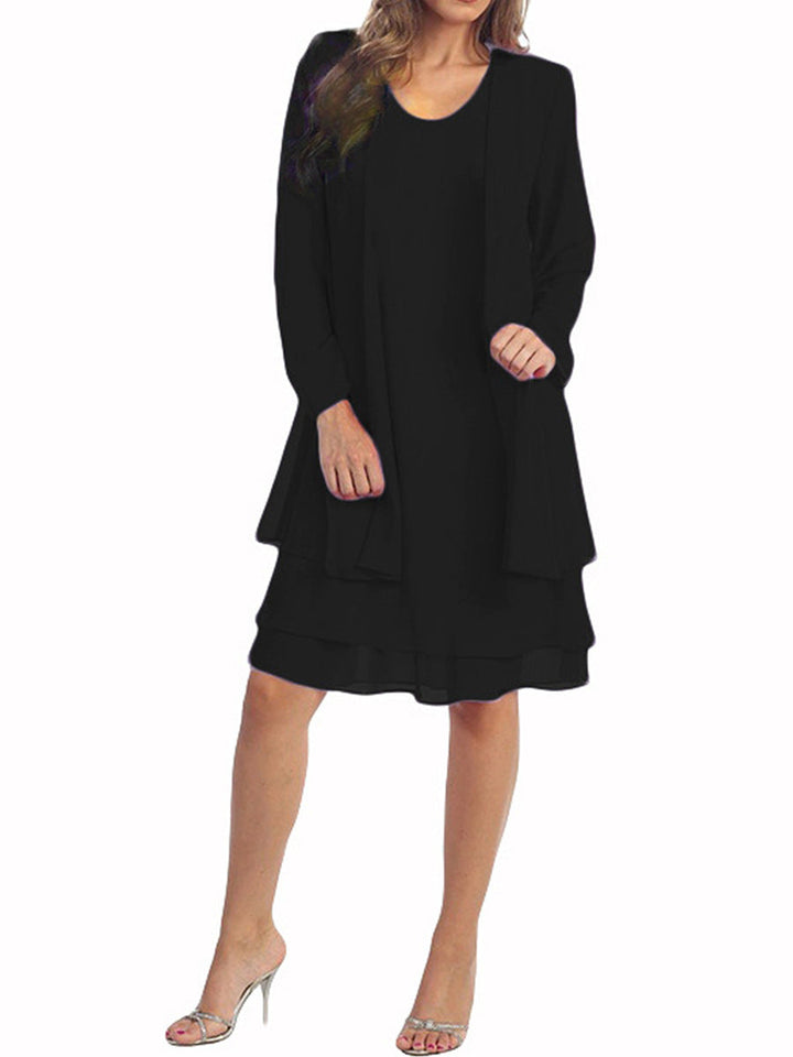 Vienna™ Plus-Size Chiffon Spliced Two-Piece Dress