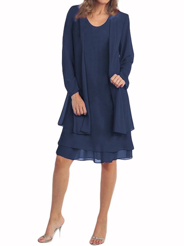 Vienna™ Plus-Size Chiffon Spliced Two-Piece Dress