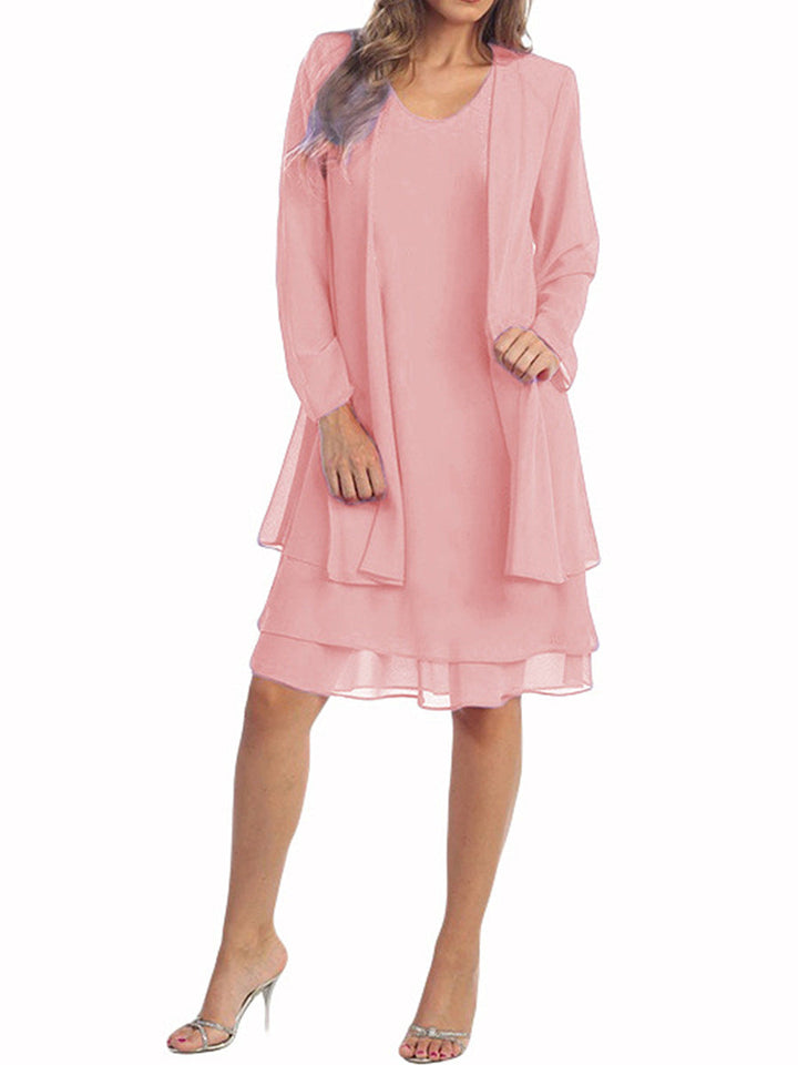 Vienna™ Plus-Size Chiffon Spliced Two-Piece Dress