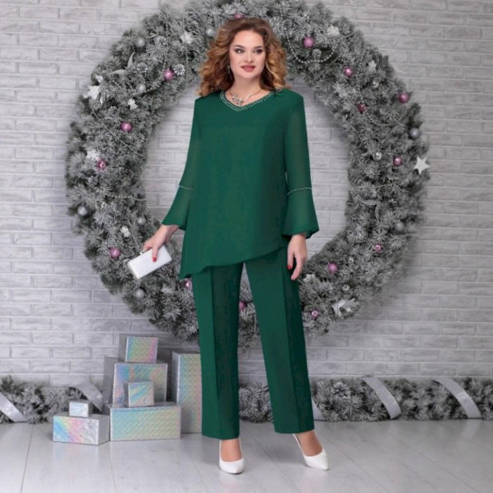 Winnie™ Plus-Size Elegant Two-Piece Pantsuit