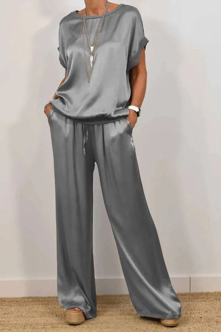 Alexis™ Loose Shirt & Wide-Leg Trousers Set