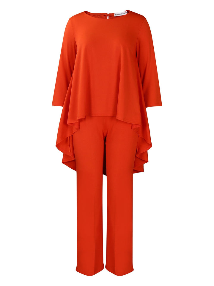 Michelle™ Elegant Two-Piece Top & Wide-Leg Pants Set