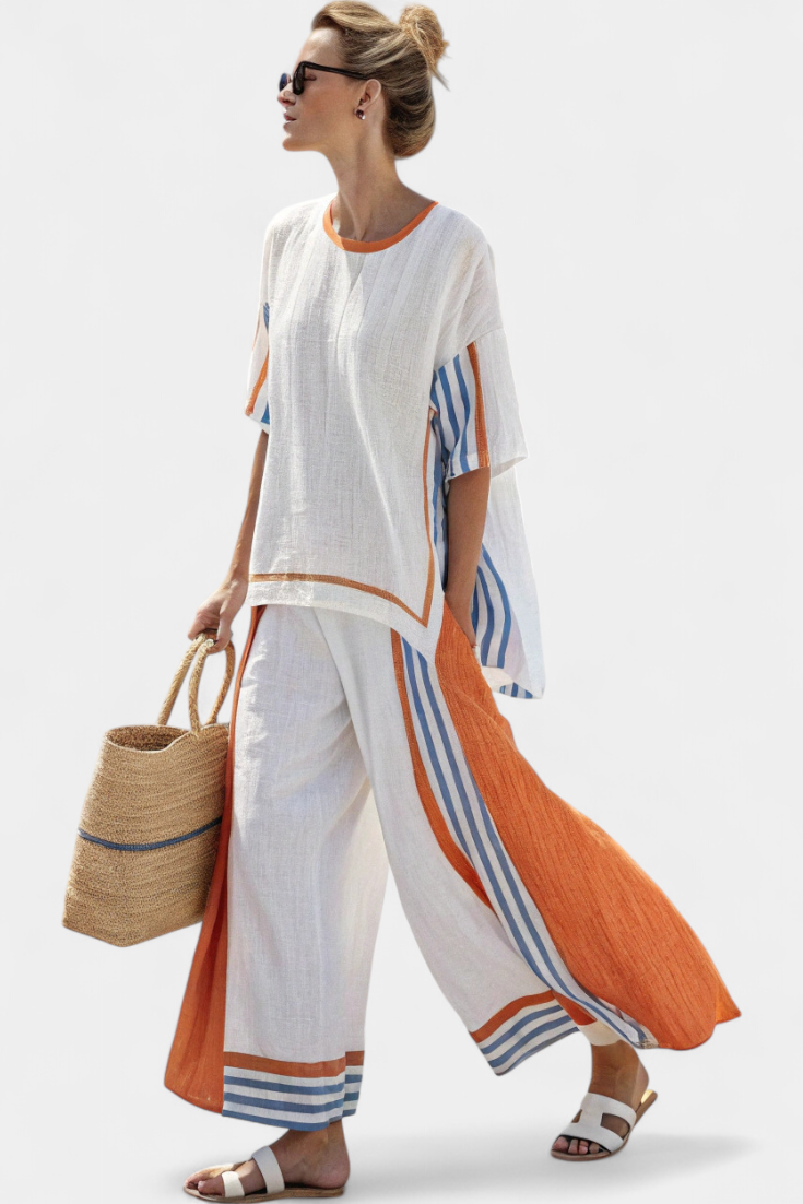 Maxine™ Ethnic Striped Wide-Cut Set
