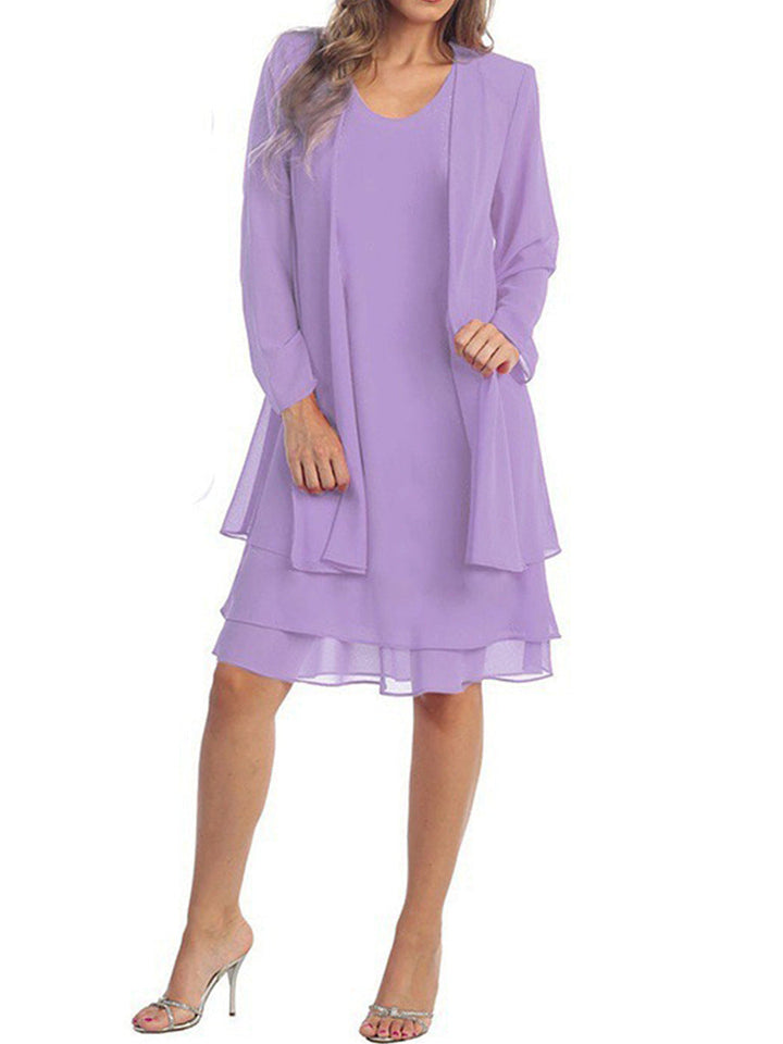 Vienna™ Plus-Size Chiffon Spliced Two-Piece Dress