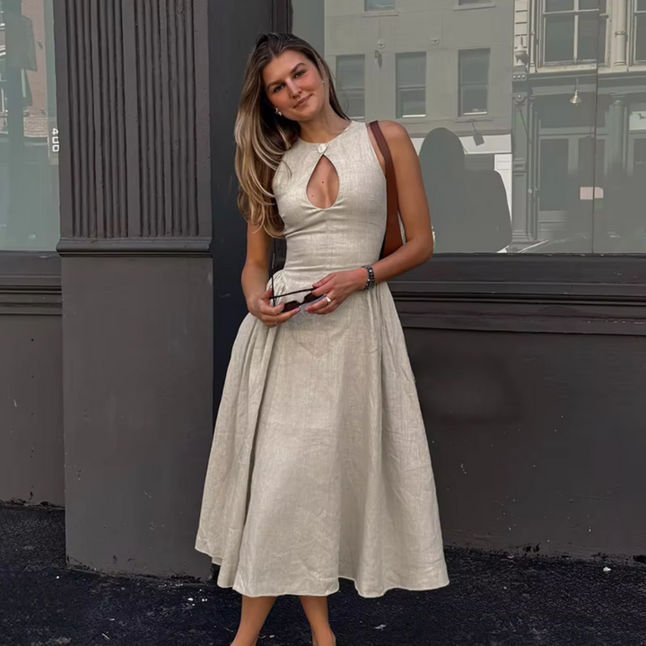 Giulia™ Linen Dress with 2 handy pockets