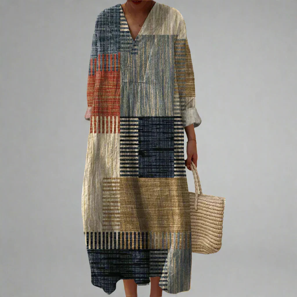 Geometric Iris Print Dress