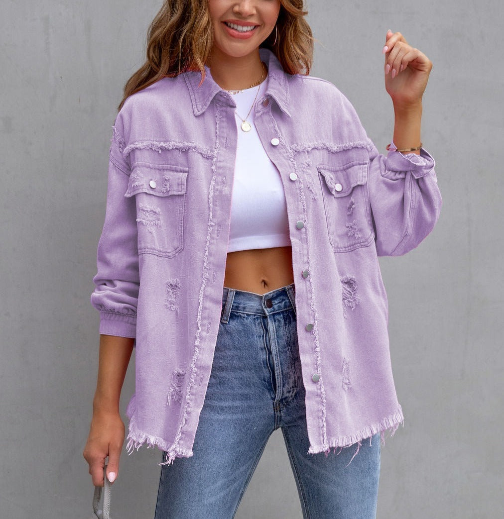 Chloe™ Ripped Denim Jacket