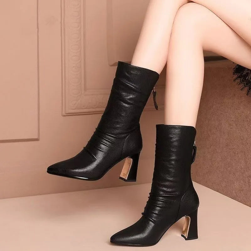 Camille Soft Leather Ankle Boots