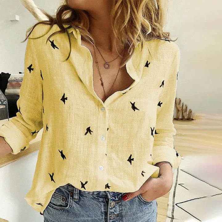 Leah™ Cotton Long Sleeve Blouse