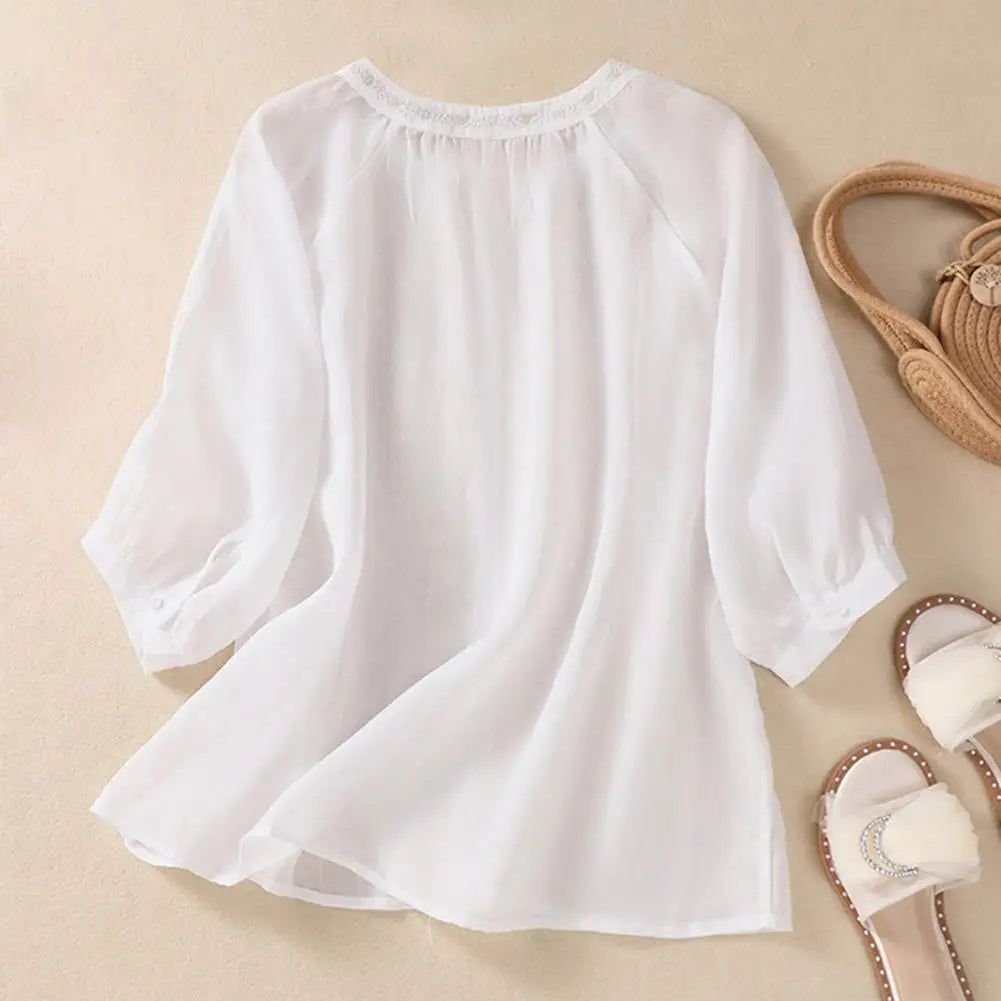 Sophie™ Embroidered Cotton Floral Blouse