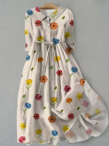 Noelle™ Floral Print Button-Up Dress