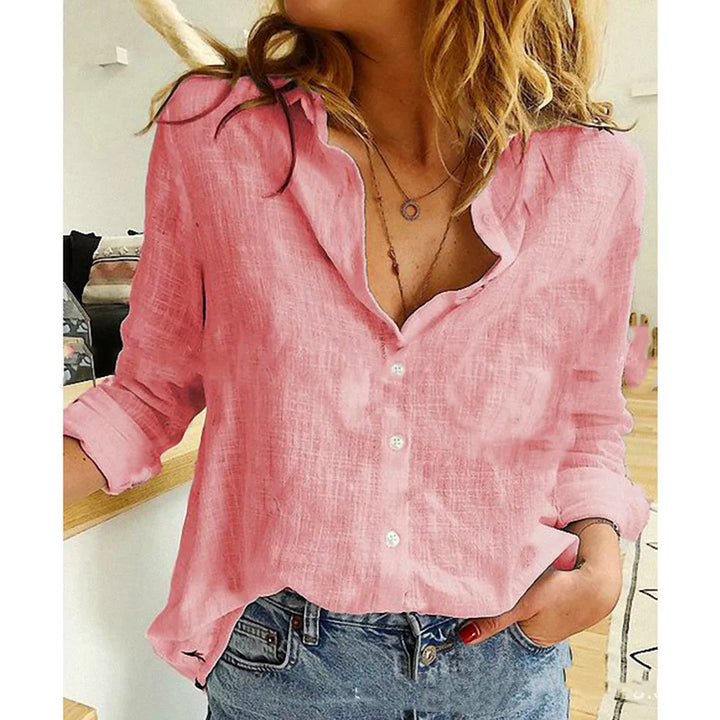 Leah™ Cotton Long Sleeve Blouse