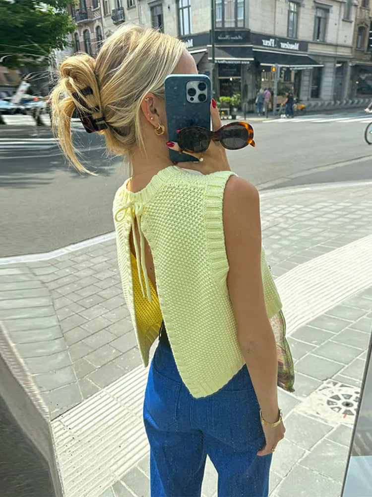 Claudia™  Backless Knit Top