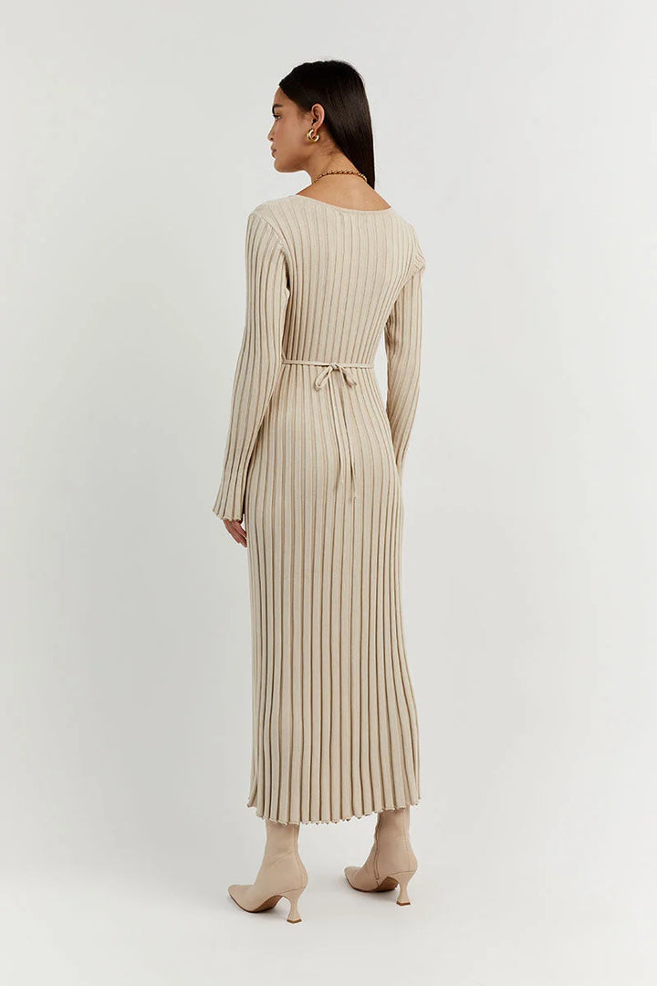 Demi™  V-neck midi dress with sleeves