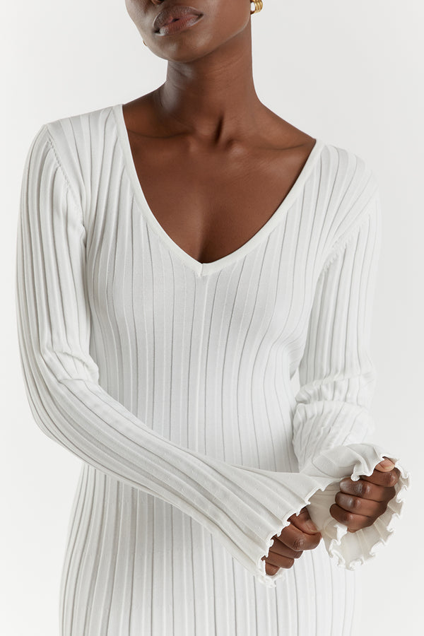 Demi™  V-neck midi dress with sleeves